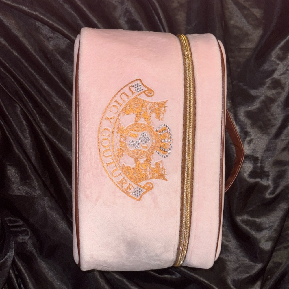 Y2K Juicy Couture travel bag/ makeup bag with travel toiletry bottle